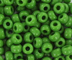 Miyuki Rocailles 4mm 6/0 Opaque Green, 10 gram