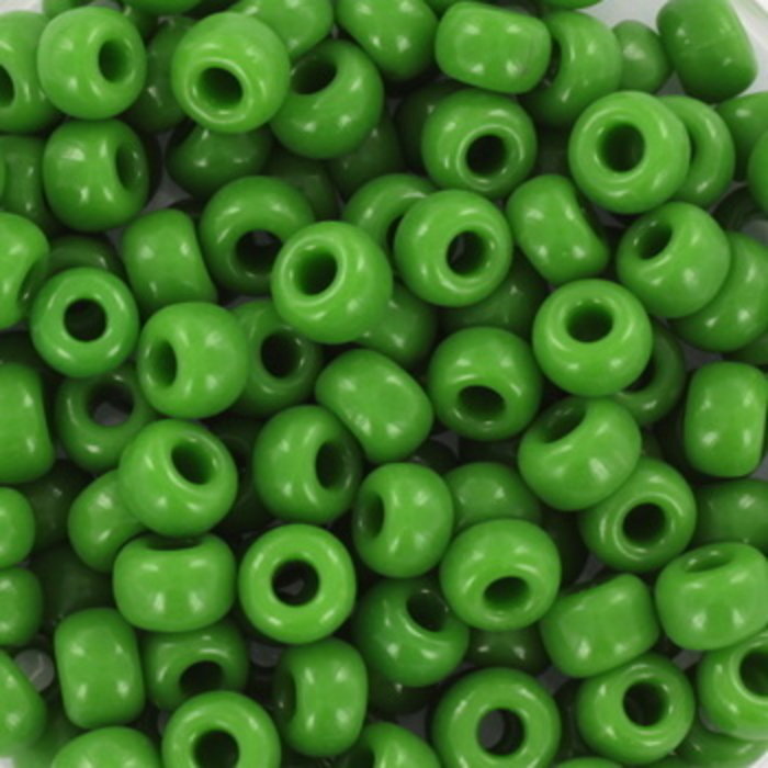 Miyuki Rocailles 4mm 6/0 Opaque Green, 10 gram