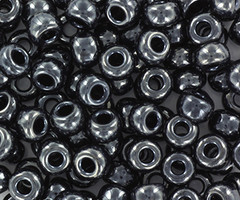 Miyuki Rocailles 4mm 6/0 Metallic Gunmetal , 10 gram