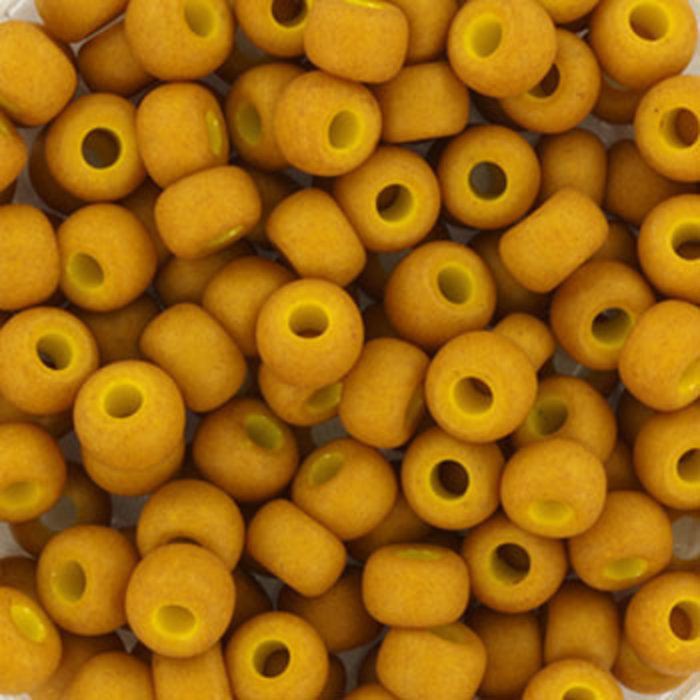 Miyuki Seed Beads 4mm 6/0 Opaque Matte Mustard, 10 grams