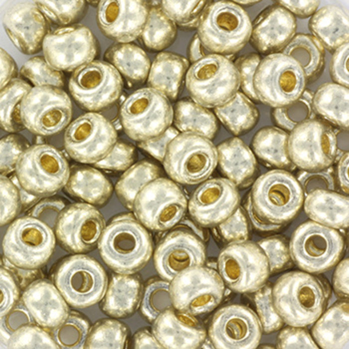 Miyuki Seed Beads 4mm 6/0 Duracoat Galvanized Silver, 10 grams