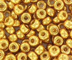 Miyuki Rocailles 4mm 6/0 Duracoat Galvanized Gold, 10 gram