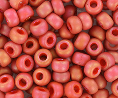 Miyuki Seed Beads 4mm 6/0 Opaque Glazed Frosted Rainbow Cardinal, 10 grams