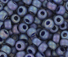 Miyuki Seed Beads 4mm 6/0 Opaque Glazed Frosted Rainbow Bayberry, 10 grams