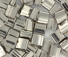 35 Pieces Miyuki Tila 5x5mm Plated Nickel