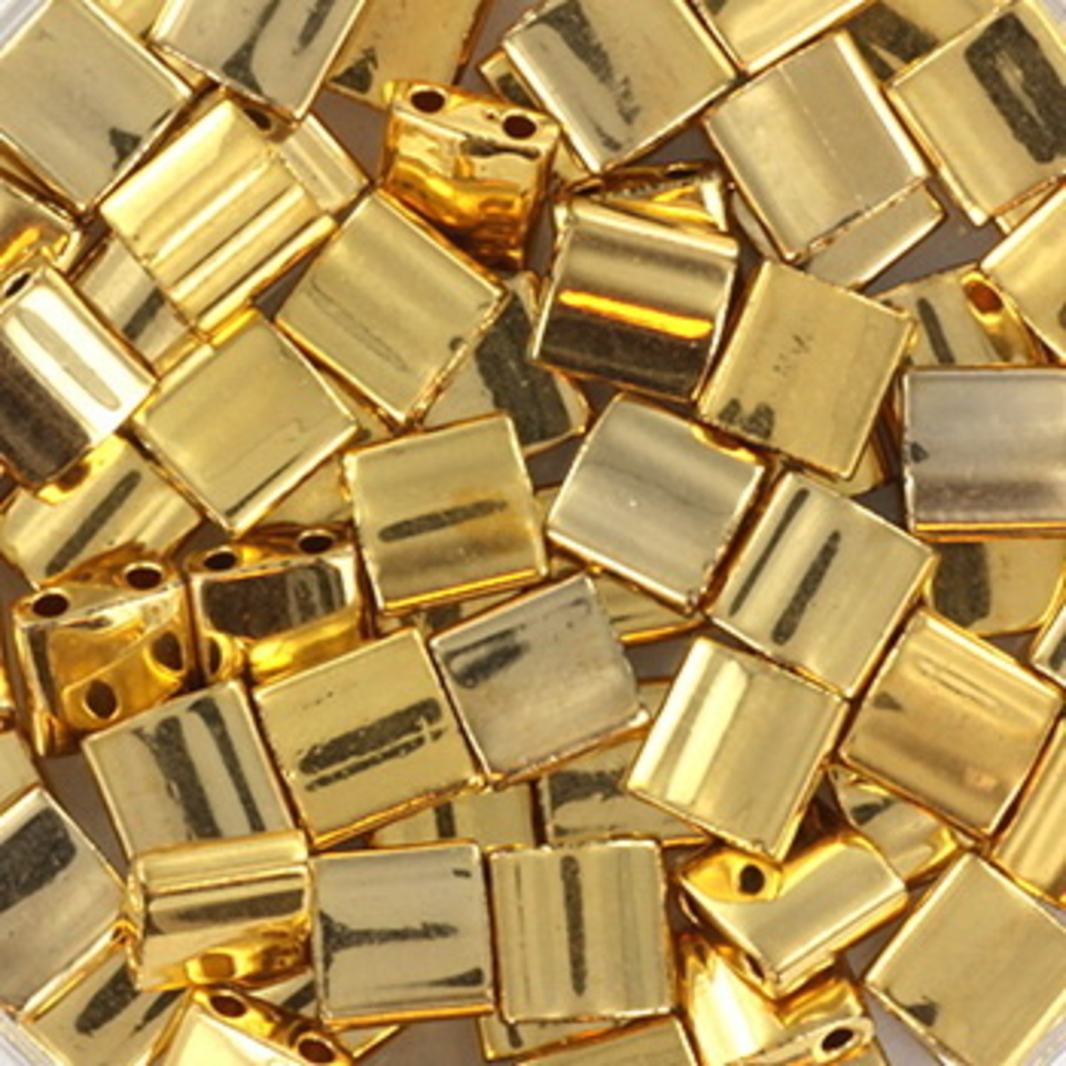 MiyUki Miyuki Tila 5x5mm Plated Gold - Beads & Basics