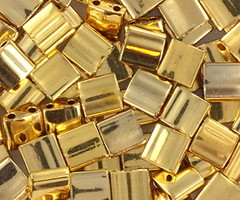 35 Stuks Miyuki Tila 5x5mm Plated Gold