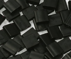 35 Pieces Miyuki Tila 5x5mm Opaque Matte Black