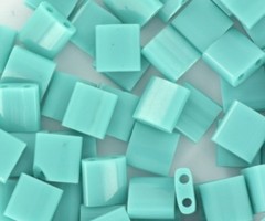 35 Pieces Miyuki Tila 5x5mm Opaque Turquoise Green