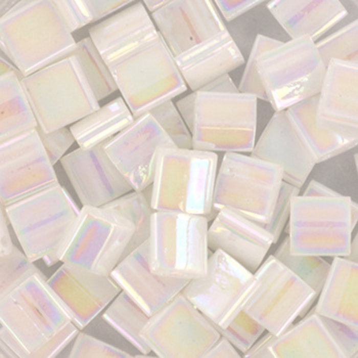 Miyuki Tila 5x5mm Ab White Pearl, 35 Pieces