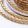 Real Leather 3mm Gold Braided, 1 Meter