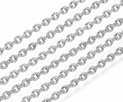 Stainless Steel Ketting Zilver 3x2mm, 1 meter