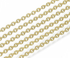 Stainless Steel Chain Gold Plated 3x2mm, 1 meter