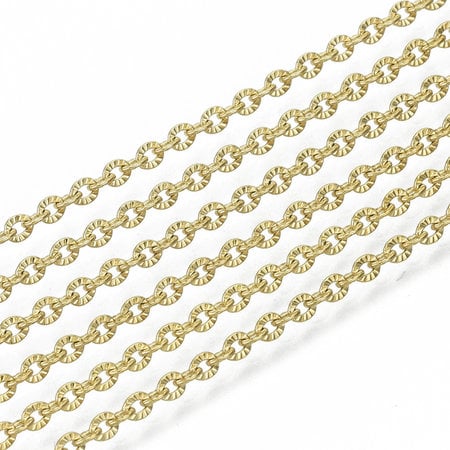 Stainless Steel Chain Golden 3x2mm, 1 meter