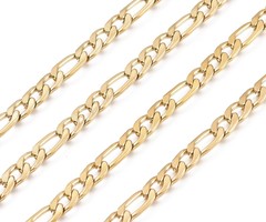 Stainless Steel Ketting Gold Plated 9x6mm, 1 meter