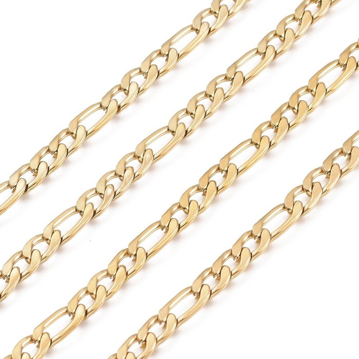 1 meter Stainless Steel Ketting Gold Plated 9x6mm - A63