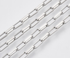 Stainless Steel Chain Silver 8x3mm, 1 meter