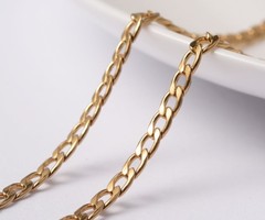 Stainless Steel Ketting Gold Plated 5x3mm, 1 meter