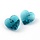 Faceted Glass Charm Heart Turquoise 10x10x5mm, 5 pieces