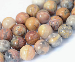 Natural Crazy Agate Gemstone Beads 6mm Ochre Grey, strand 39cm, 55 pieces