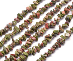 Natural Unakiet Chips 5x8mm, streng 80cm