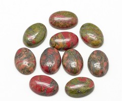 Natural Unakite Gemstone Cabochon 18x13x5mm