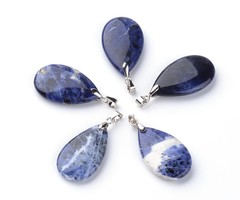 Natural Sodalite Teardrop Gemstone Charm 30x18x6mm