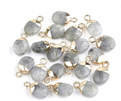 Natural Labradorite Gemstone Charm 14x8x5mm