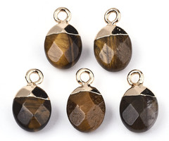 Natural Tijgeroog Edelsteen Bedel 14x8x5mm