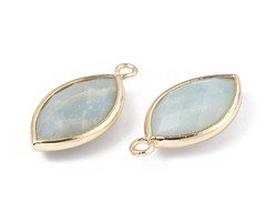 Natural Amazonite Gemstone Charm Eye 21x11x4mm