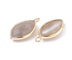 Natural Agaat Gemstone Charm Eye 21x11x4mm