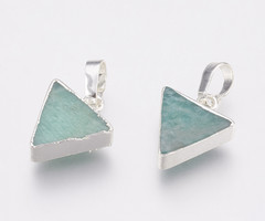 Natural Amazoniet Edelsteen Bedel Driehoek 14x12x4mm