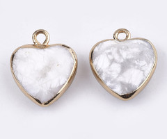 Natural Howliet Edelsteen Bedel Hart 16x14x6mm Nikkelvrij