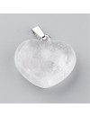 Natural Clear Quartz Gemstone Charm Heart 21x23x10mm