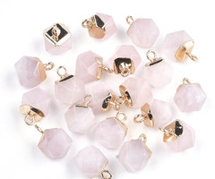 Natural Rose Quartz Gemstone Charm 11x8mm