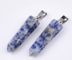 Natural Blue Spot Jaspis Bullet Bedel 35x10x9mm