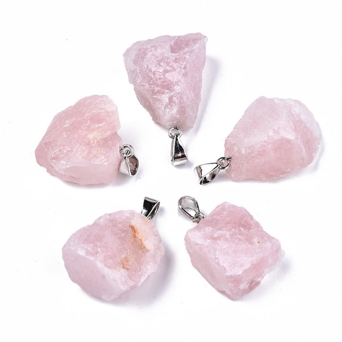 Natural Rose Quartz Gemstone Charm Nugget 27x21x16mm