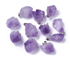 Natural Amethyst Gemstone Charm Nugget 23x16x13mm
