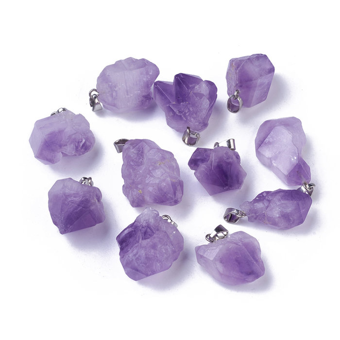 Natural Amethyst Gemstone Charm Nugget 23x16x13mm