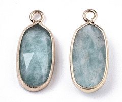 Natural Amazonite Gemstone Charm Oval 18x8x4mm