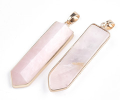 Natural Rozenkwarts Edelsteen Bedel 56x15x7mm