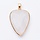 Natural Quartz Crystal Gemstone Charm Teardrop 40x27x8mm