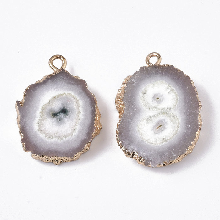 Natural Druzy Agaat Edelsteen Bedel Nugget 27x22x6mm