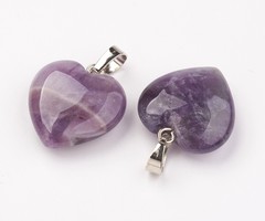 Natural Amethist Edelsteen Bedel Hart 22x20x6mm