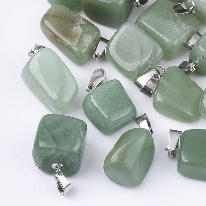 Natural Green Aventurine Gemstone Charm Nugget 25x15x10mm