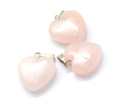 Natural Rose Quartz Gemstone Charm Heart 18x15x6mm