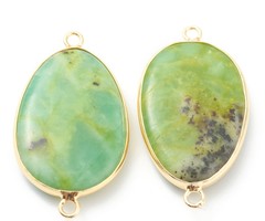 Natural Australia Jade Gemstone Link 39x21x6mm