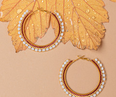 Hoop Earrings with Miyuki Beads