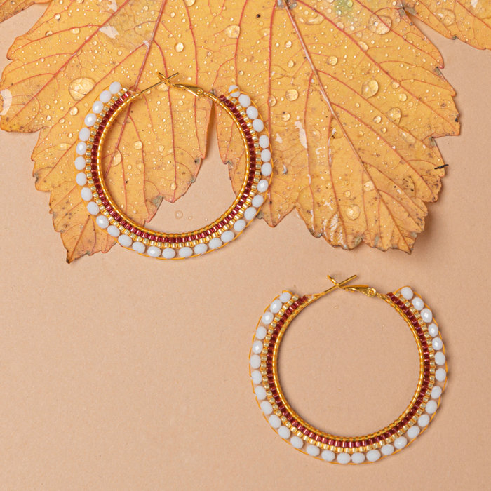 Hoop Earrings with Miyuki Beads Inspi387