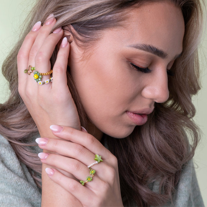 Make Beaded Rings with Flowers and Connectors Inspi314